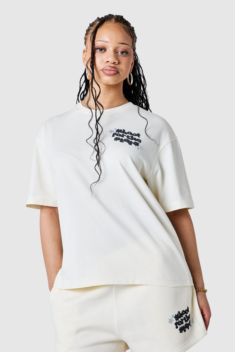Womens Shoot For The Stars Tee  - Cream