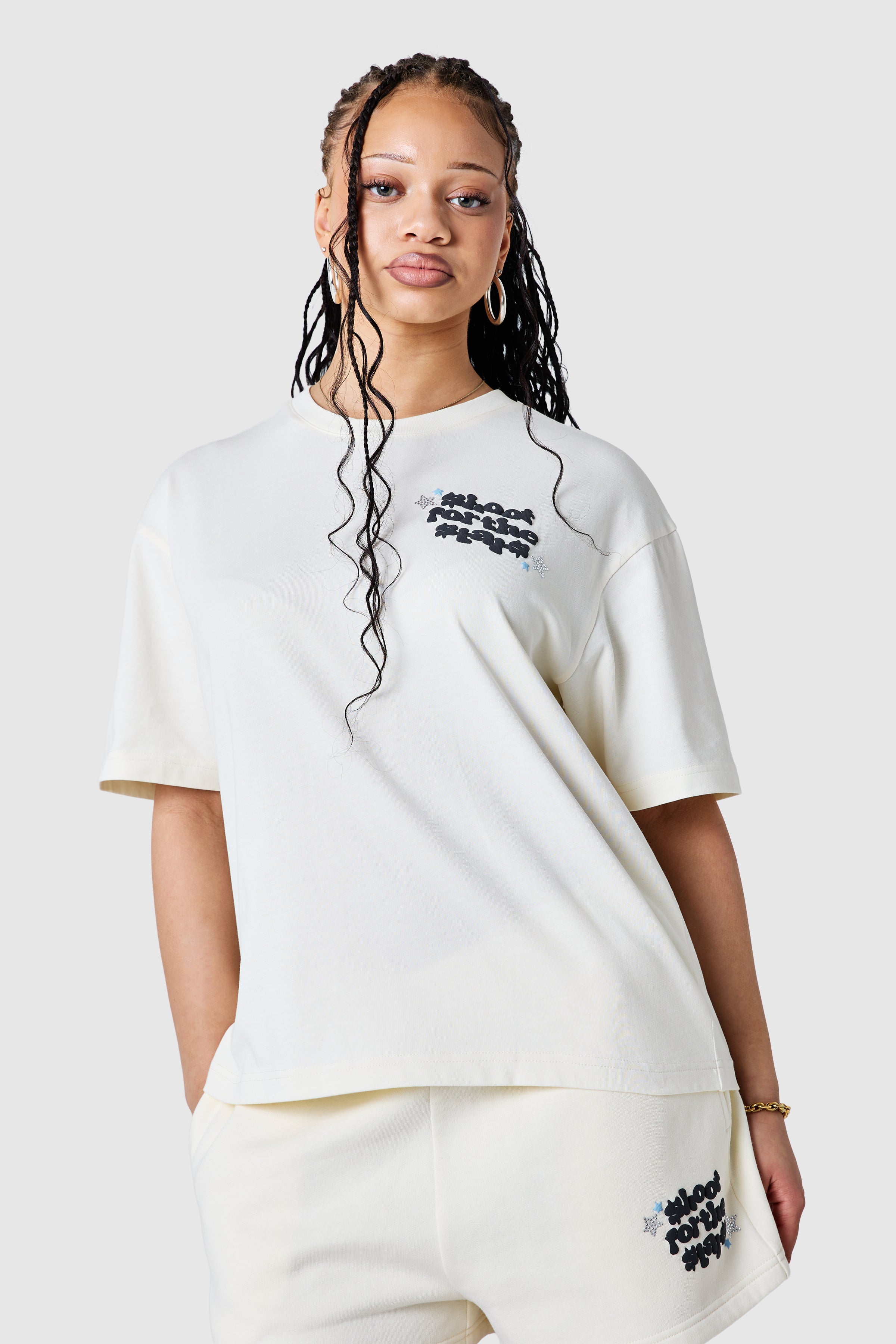Womens Shoot For The Stars Tee  - Cream