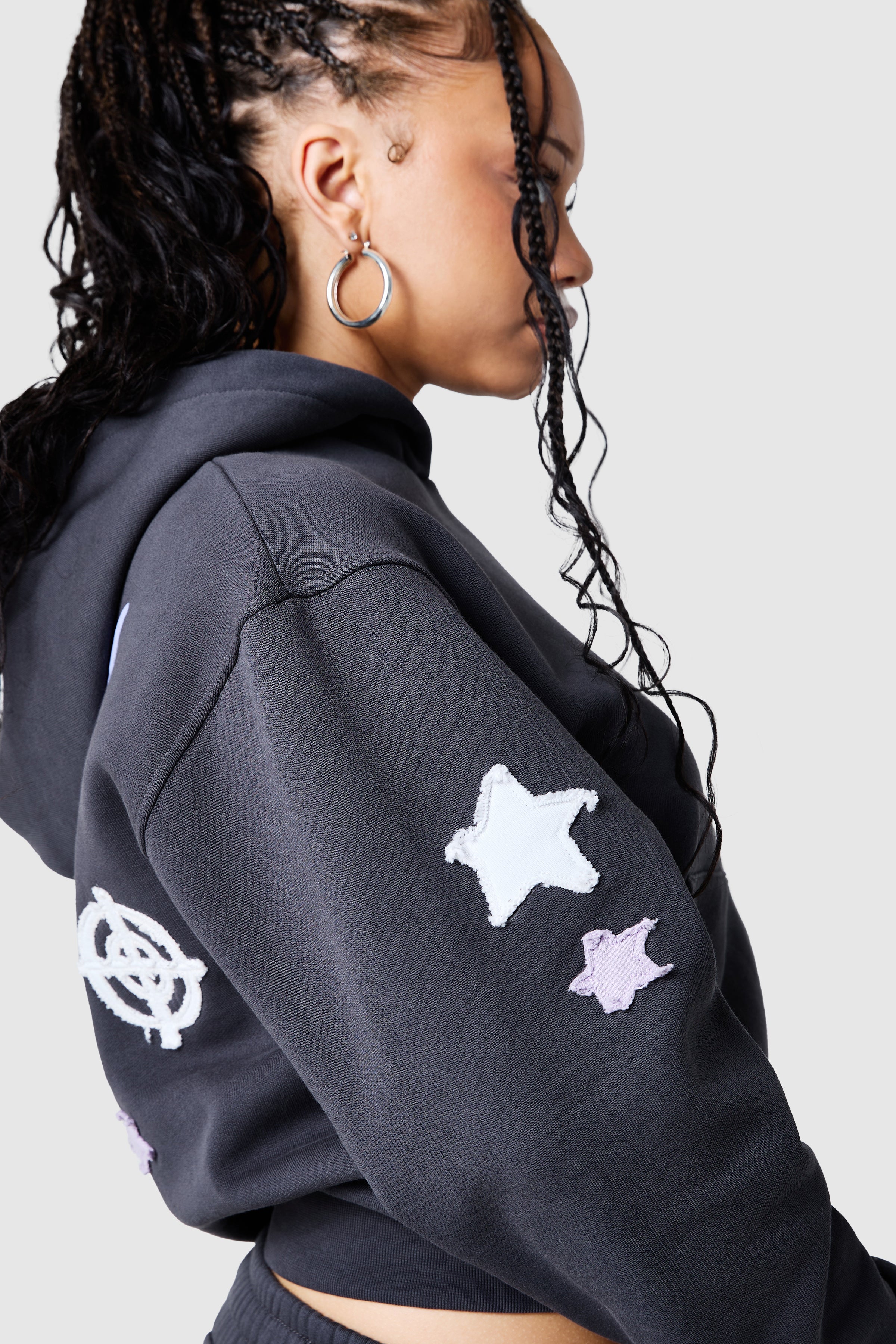 Womens Shoot For The Stars Hood 2.0 - Volcano Grey
