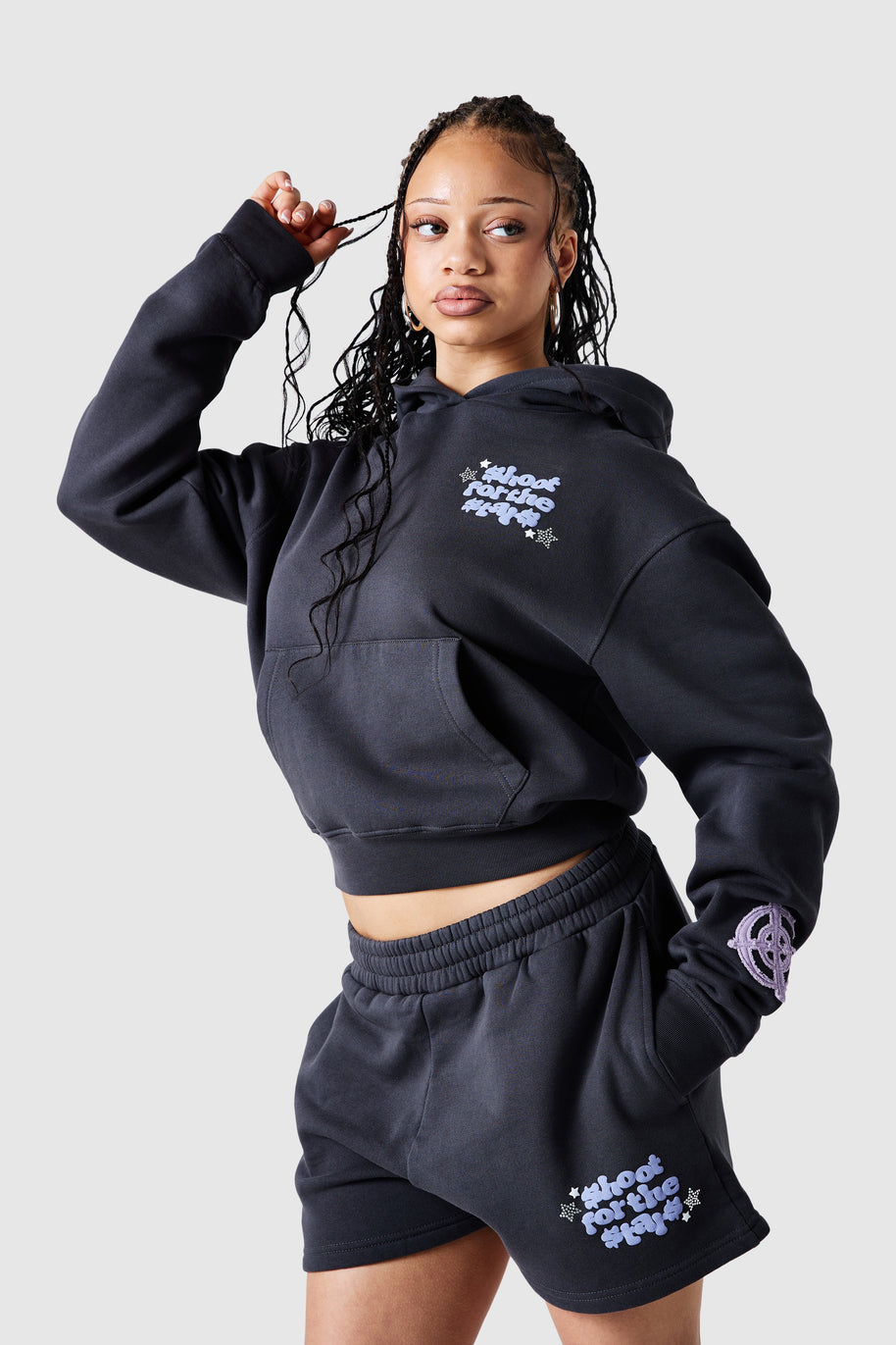 Womens Shoot For The Stars Shorts 2.0 - Volcano Grey
