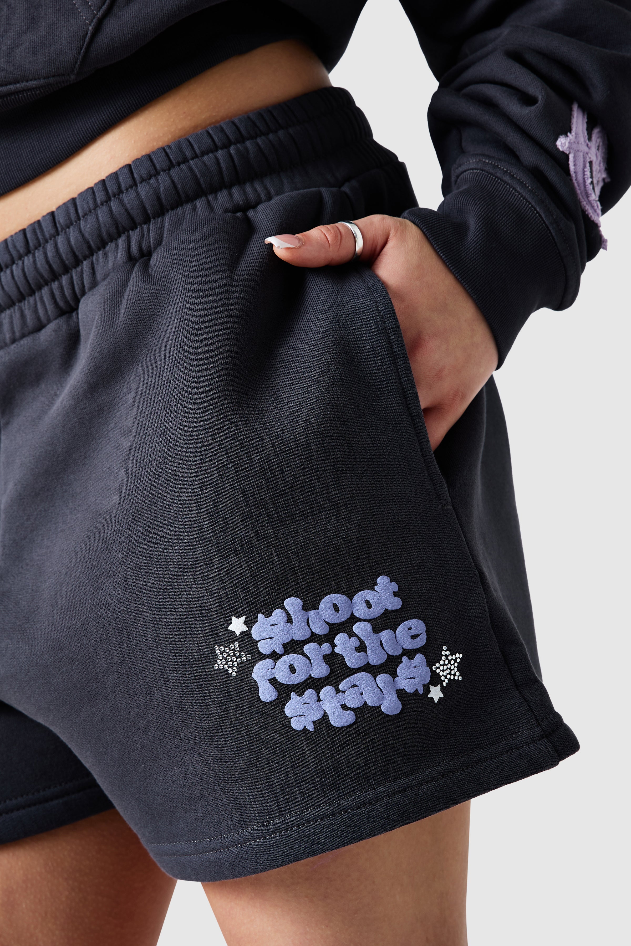 Womens Shoot For The Stars Shorts 2.0 - Volcano Grey