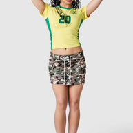 Womens No. 20 Baby Tee - Bright Yellow