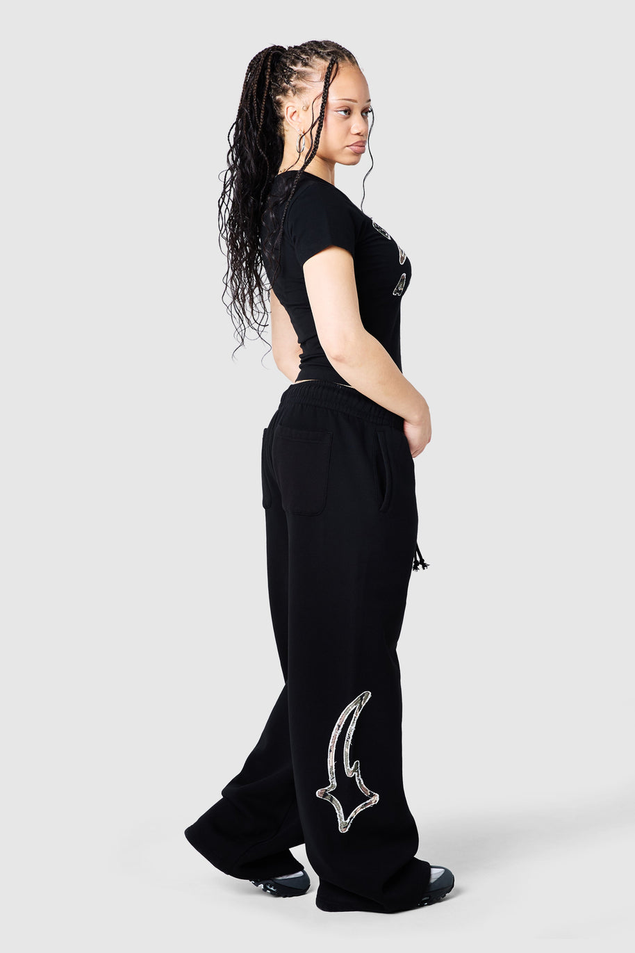 Womens Camo College Jogger - Black