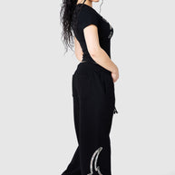Womens Camo College Jogger - Black