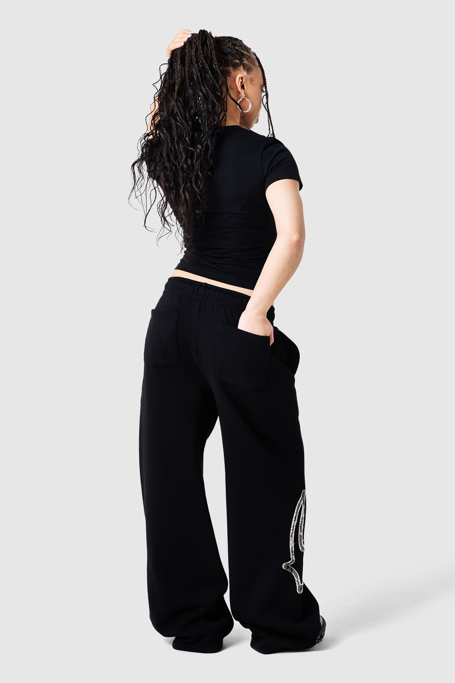 Womens Camo College Jogger - Black