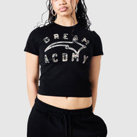 Womens Camo College Tee - Black