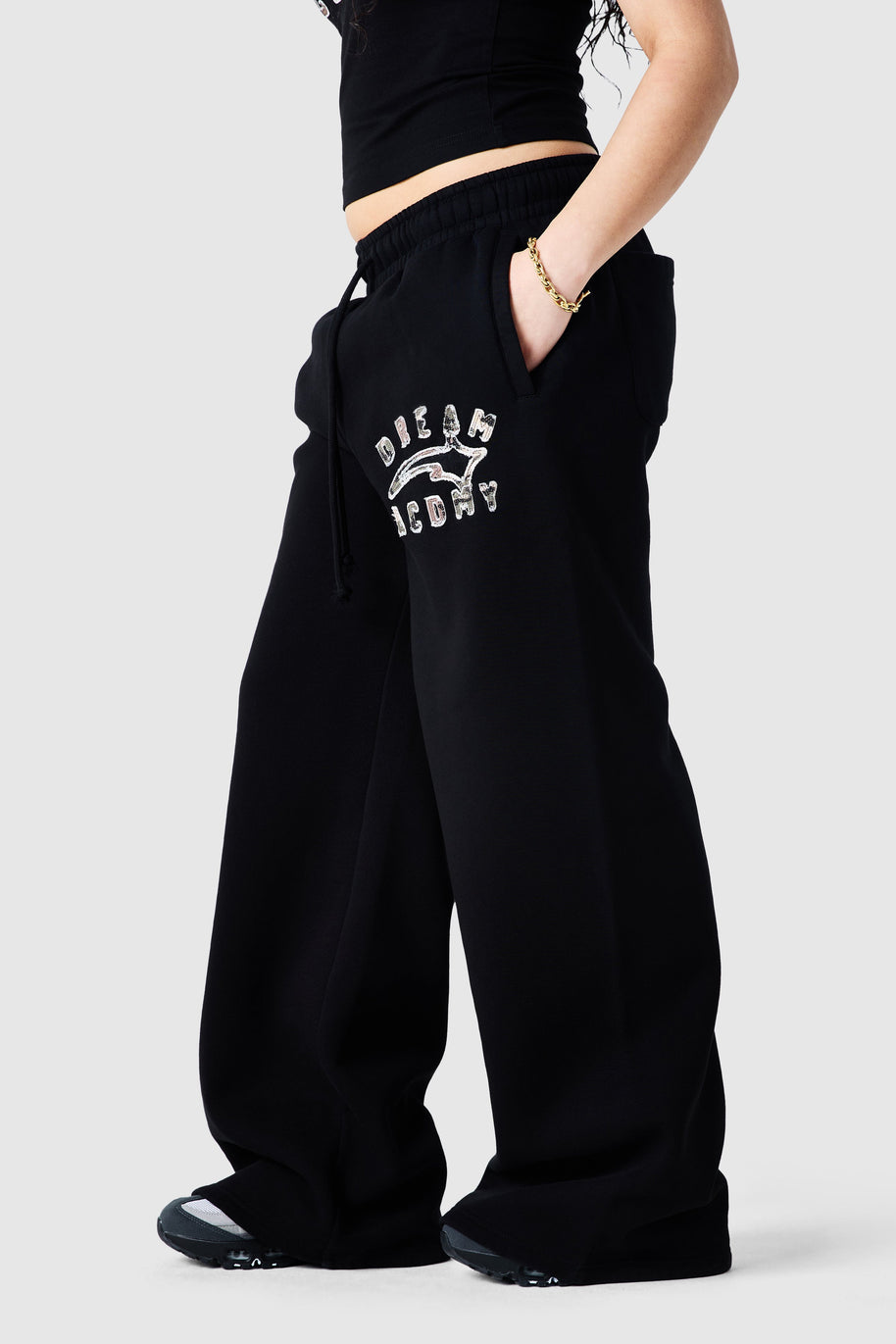 Womens Camo College Jogger - Black