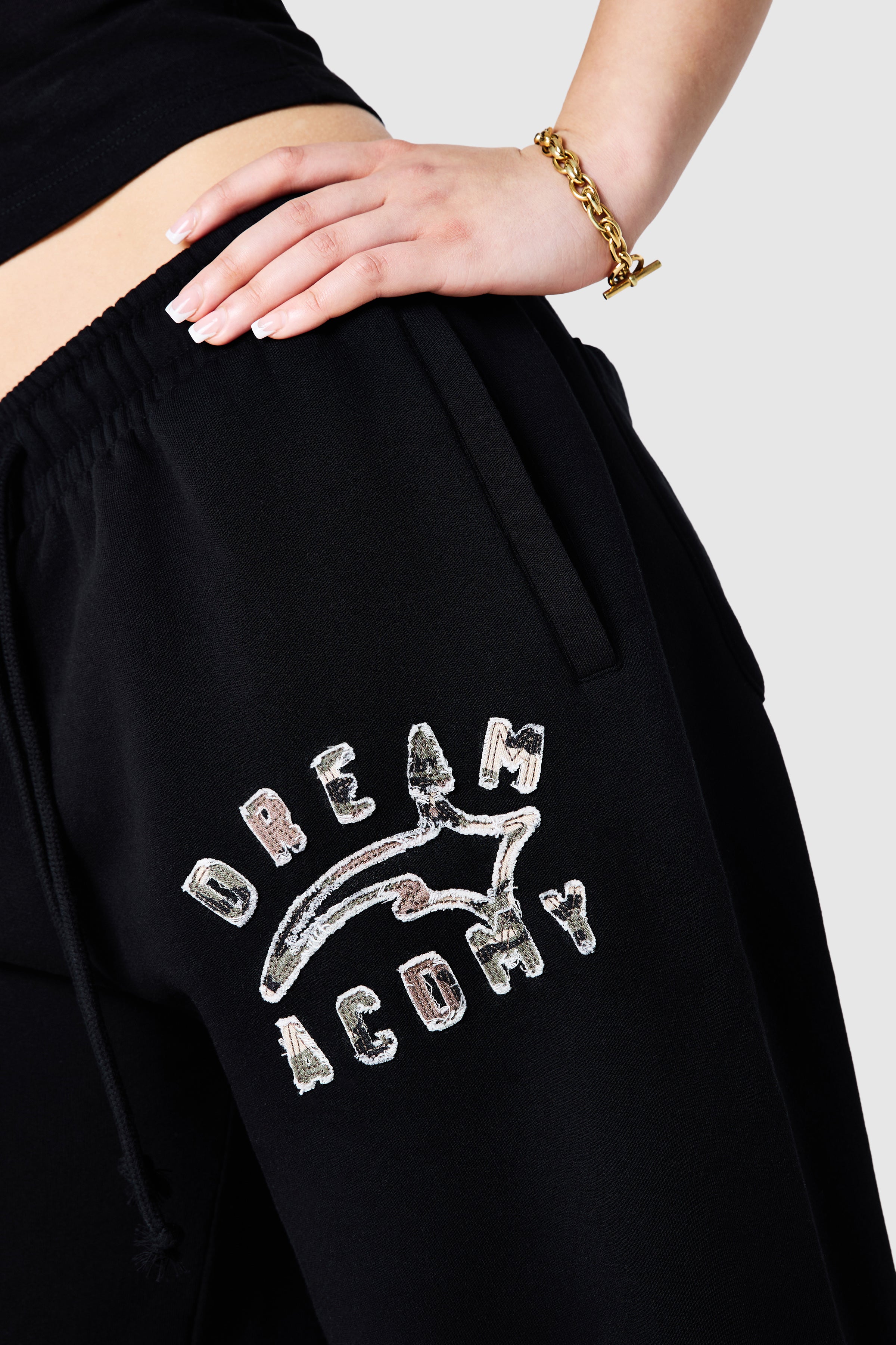 Womens Camo College Tracksuit - Black