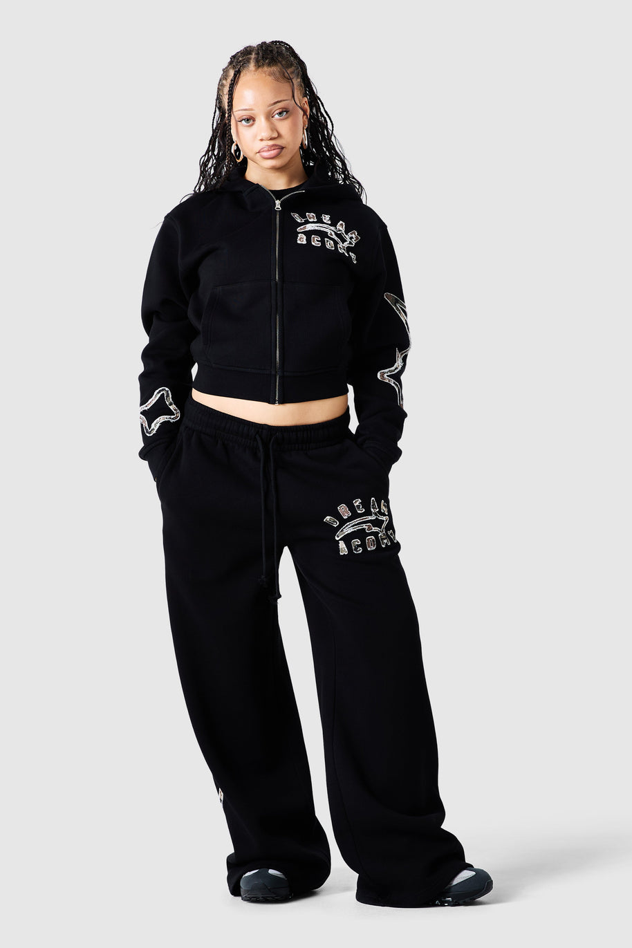 Womens Camo College Jogger - Black