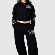 Womens Camo College Tracksuit - Black