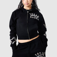 Womens Camo College Hood - Black