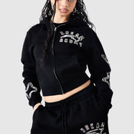 Womens Camo College Hood - Black