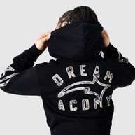 Womens Camo College Hood - Black