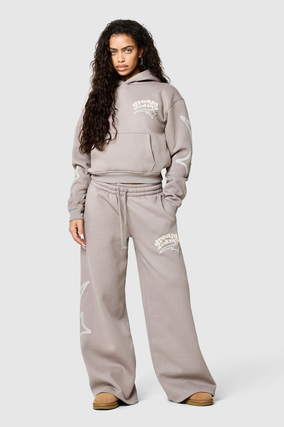 Womens Dream Acdmy Crop Hood - Soft Taupe
