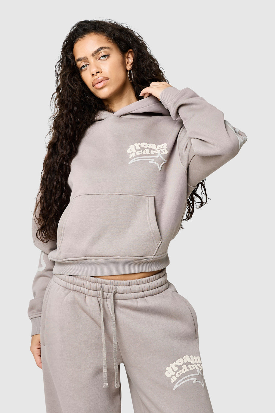 Womens Dream Acdmy Crop Hood - Soft Taupe