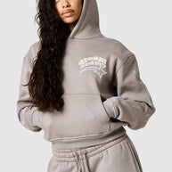Womens Dream Acdmy Crop Hood - Soft Taupe