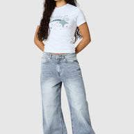 Womens Shooter Baby Tee - White