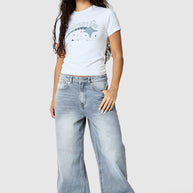 Womens Shooter Baby Tee - White