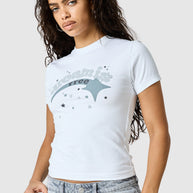 Womens Shooter Baby Tee - White