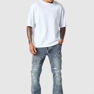 Icon Patch Flare Jean - Vintage Blue