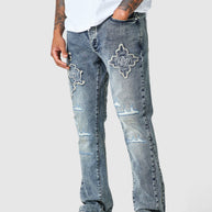 Icon Patch Flare Jean - Vintage Blue
