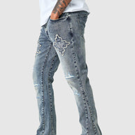 Icon Patch Flare Jean - Vintage Blue