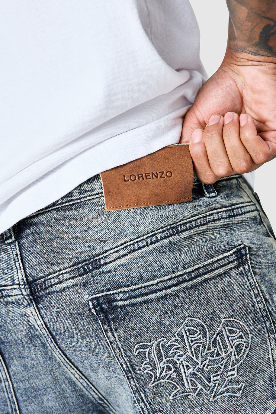Icon Patch Flare Jean - Vintage Blue