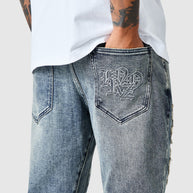 Icon Patch Flare Jean - Vintage Blue