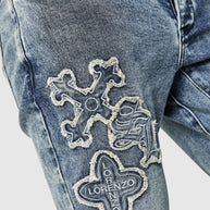 Icon Patch Flare Jean - Vintage Blue