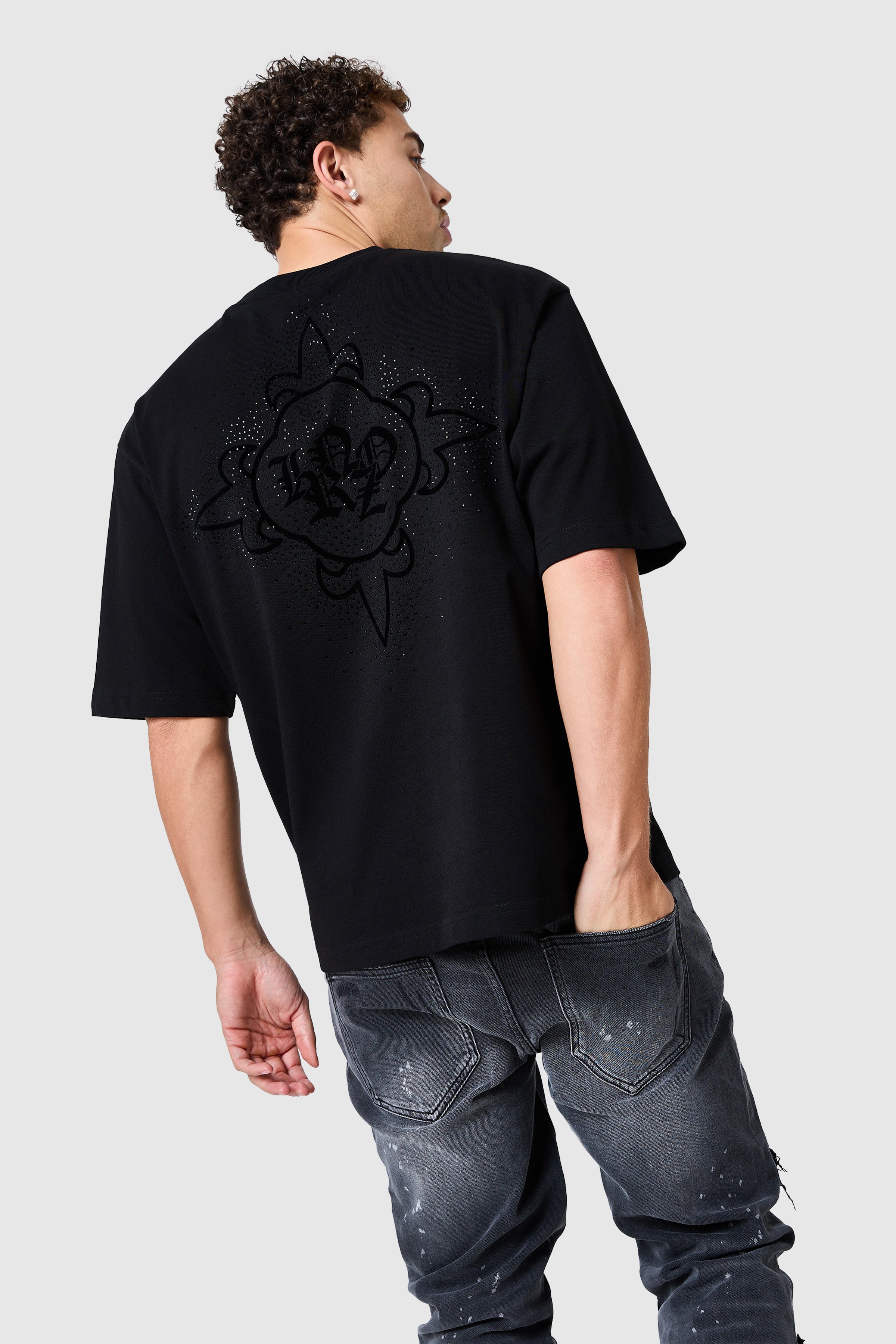Icon Diamante Tee - Black