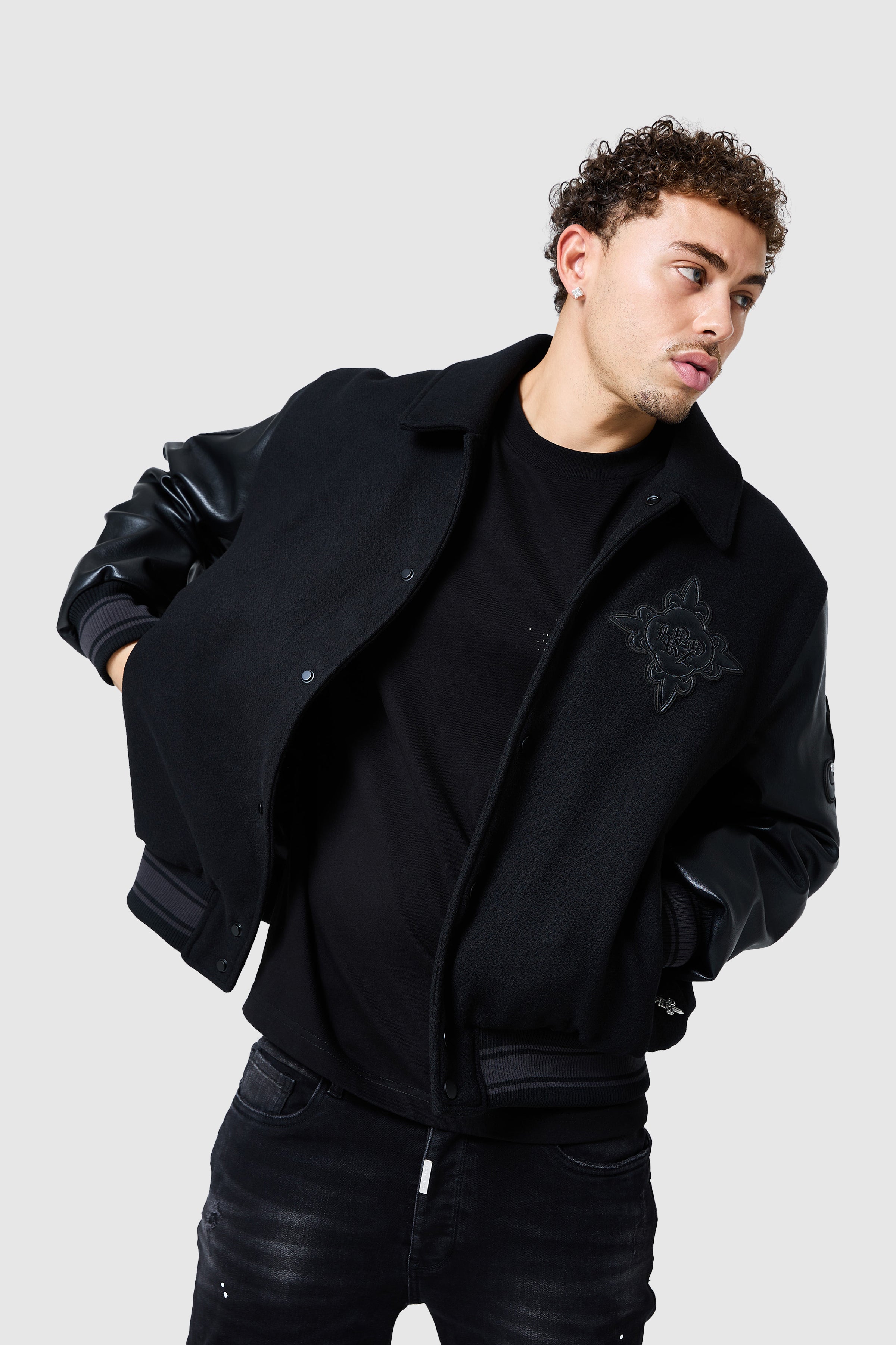 Icon Varsity Jacket - Black