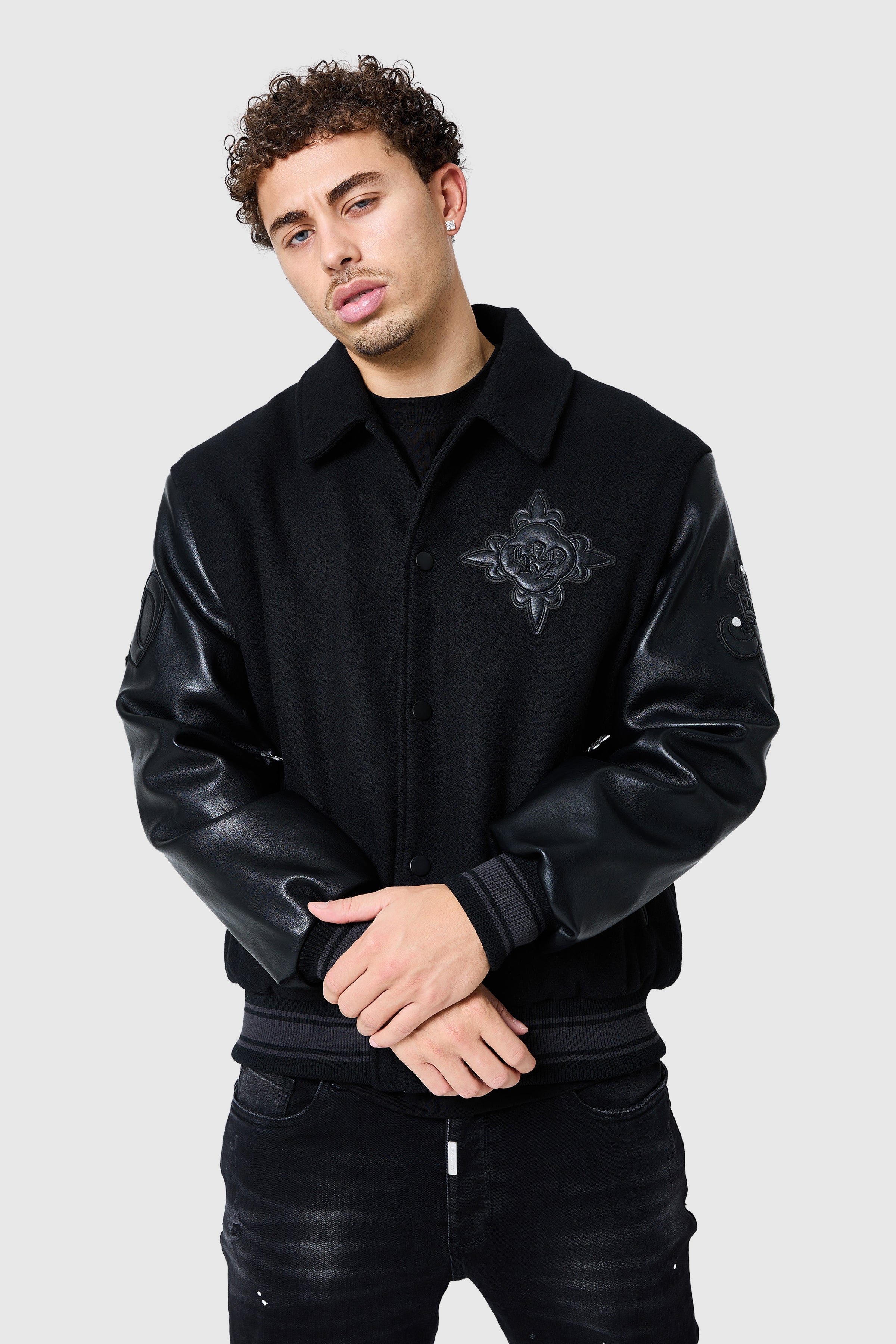 Icon Varsity Jacket - Black