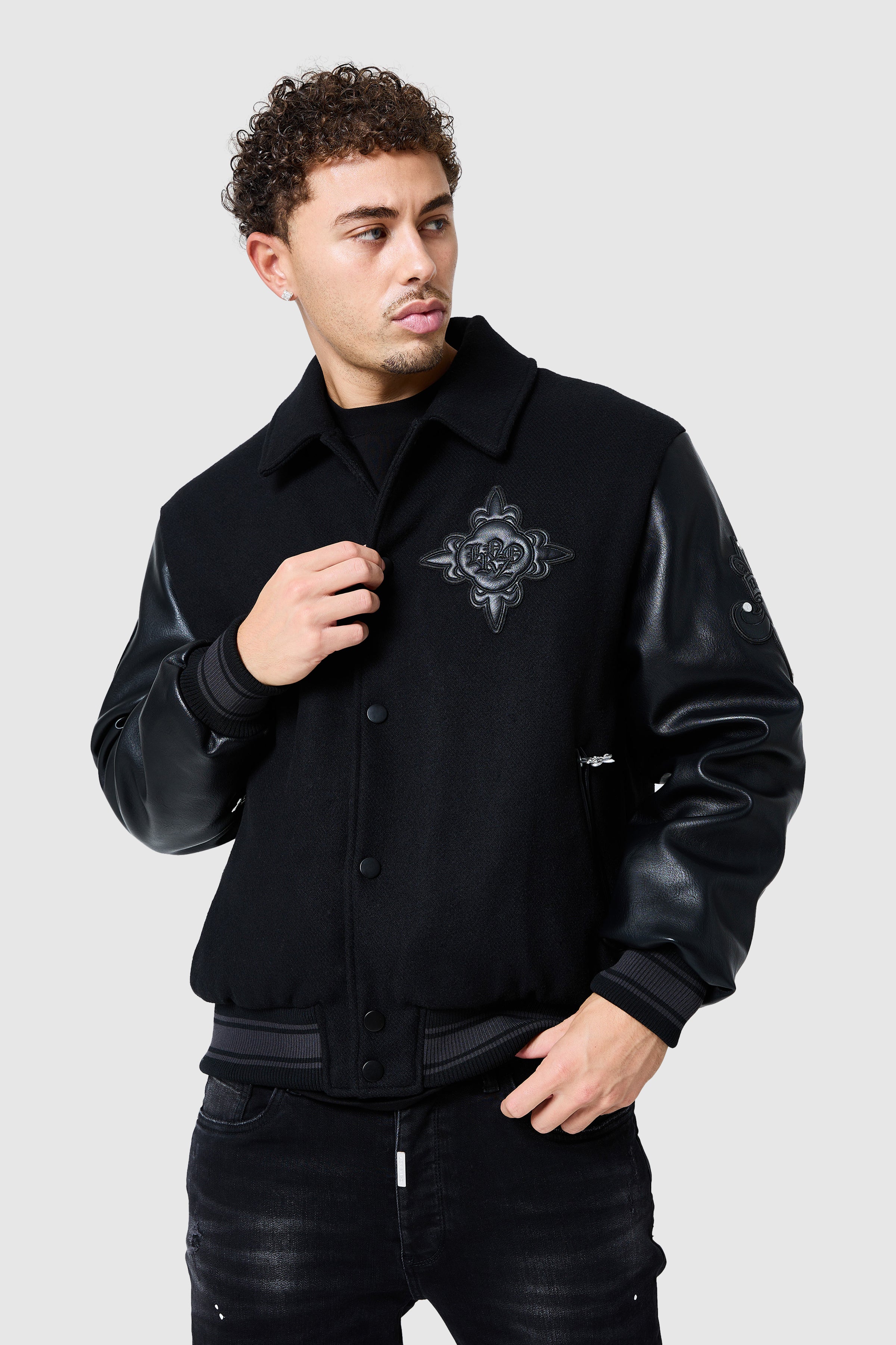 Icon Varsity Jacket - Black