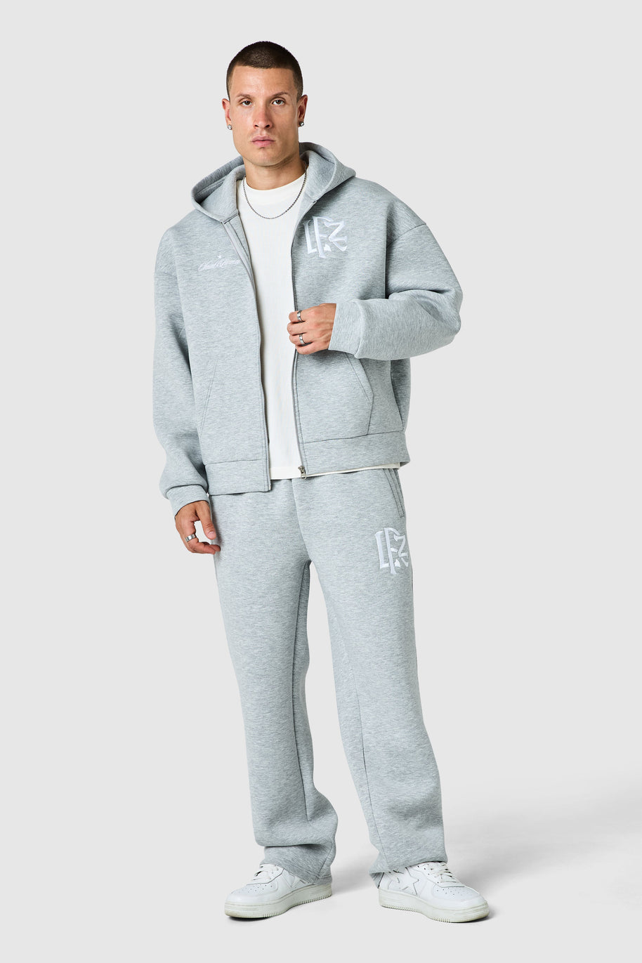 Origin  Boxy Scuba Hood Tracksuit - Off White / Grey