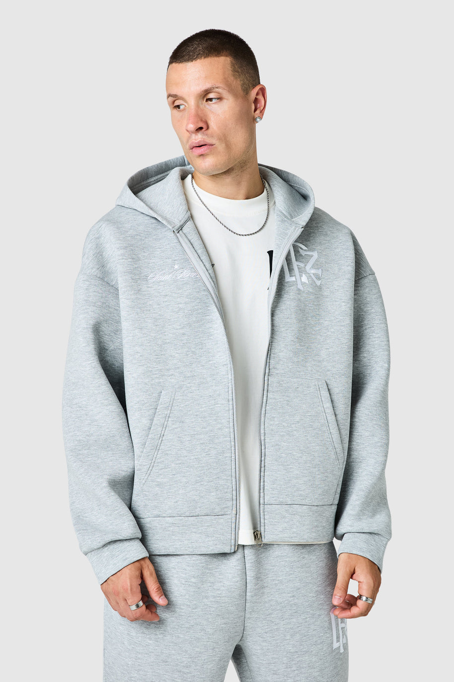 Origin Boxy Scuba Full Zip Hood - Grey Marl