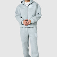 Origin Boxy Scuba Full Zip Hood - Grey Marl