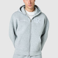 Origin Boxy Scuba Full Zip Hood - Grey Marl