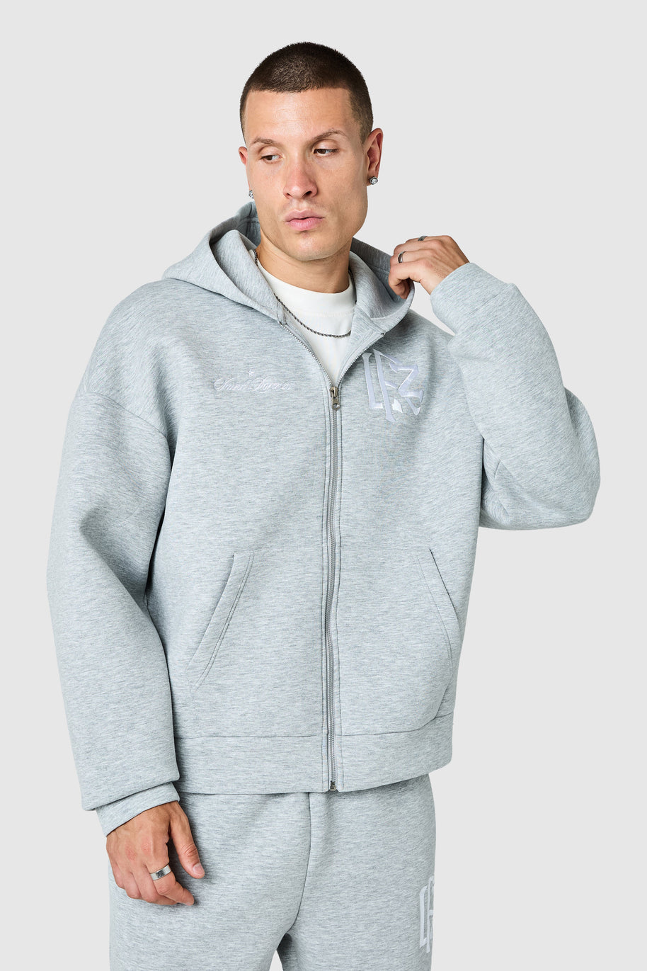 Origin  Boxy Scuba Hood Tracksuit - Off White / Grey