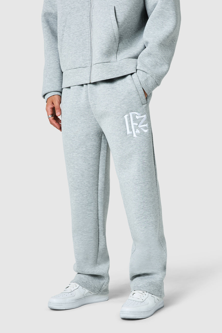 Origin  Boxy Scuba Hood Tracksuit - Off White / Grey