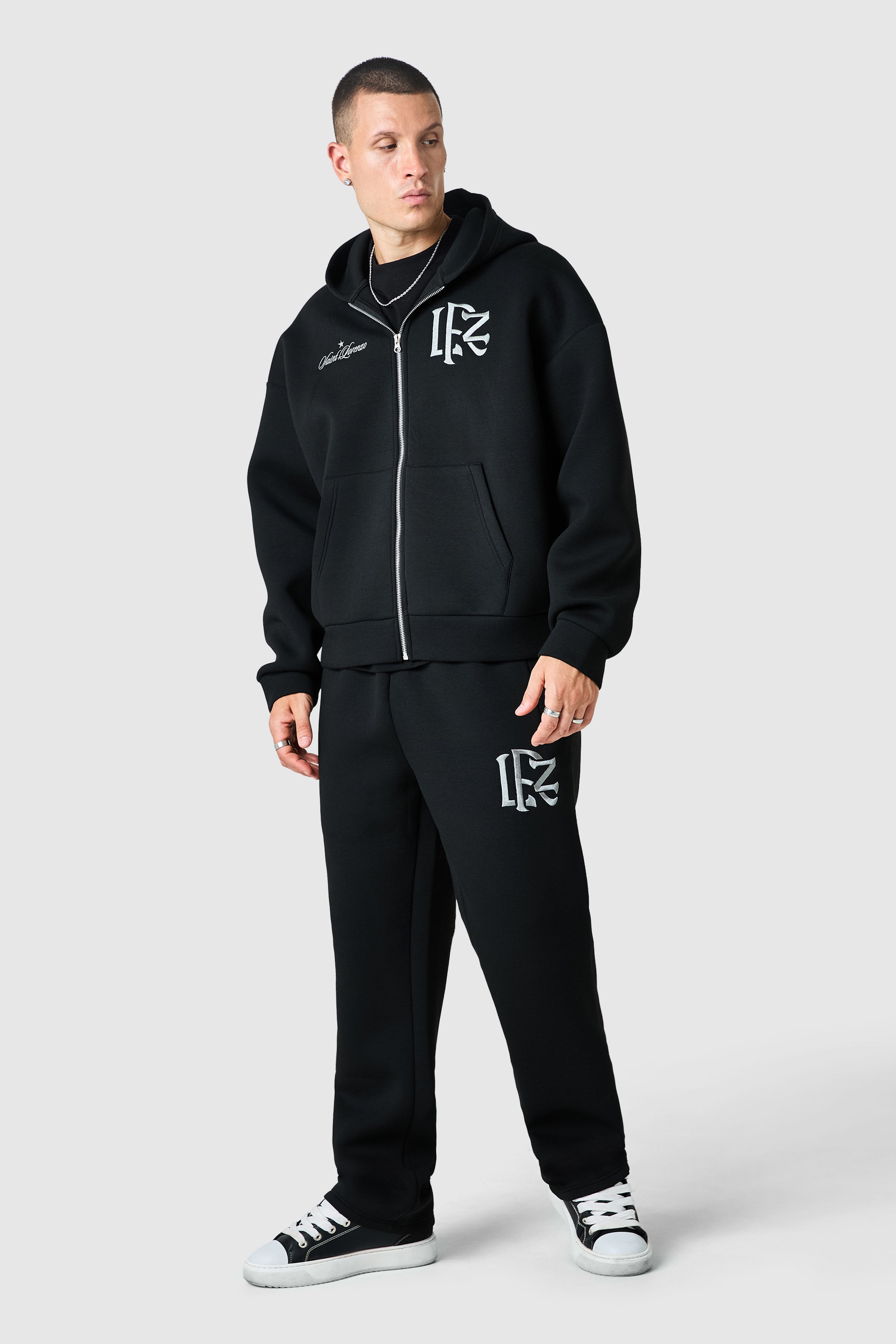 Origin Boxy Scuba Hood Tracksuit - Black