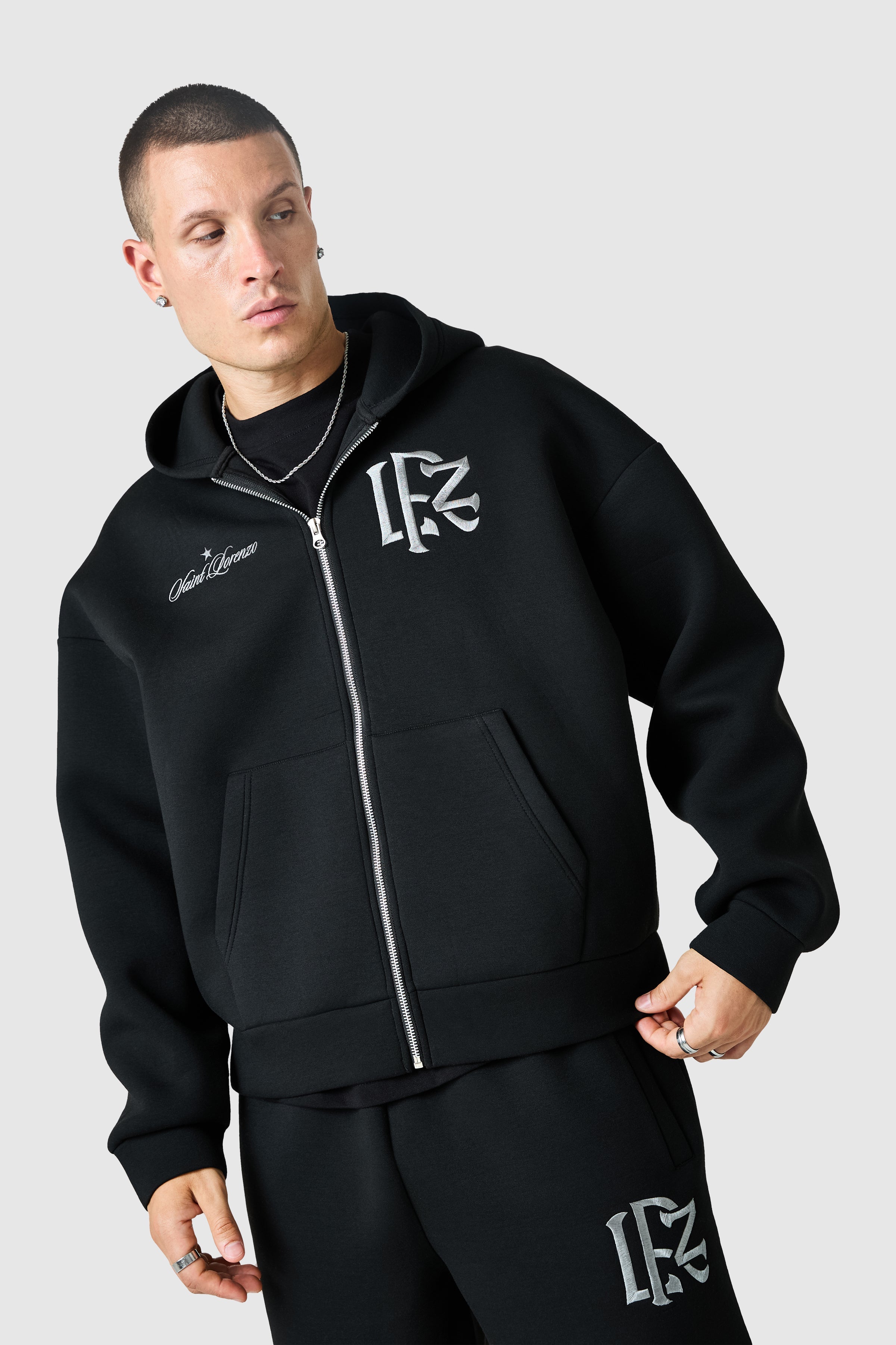Origin Boxy Scuba Hood Tracksuit - Black