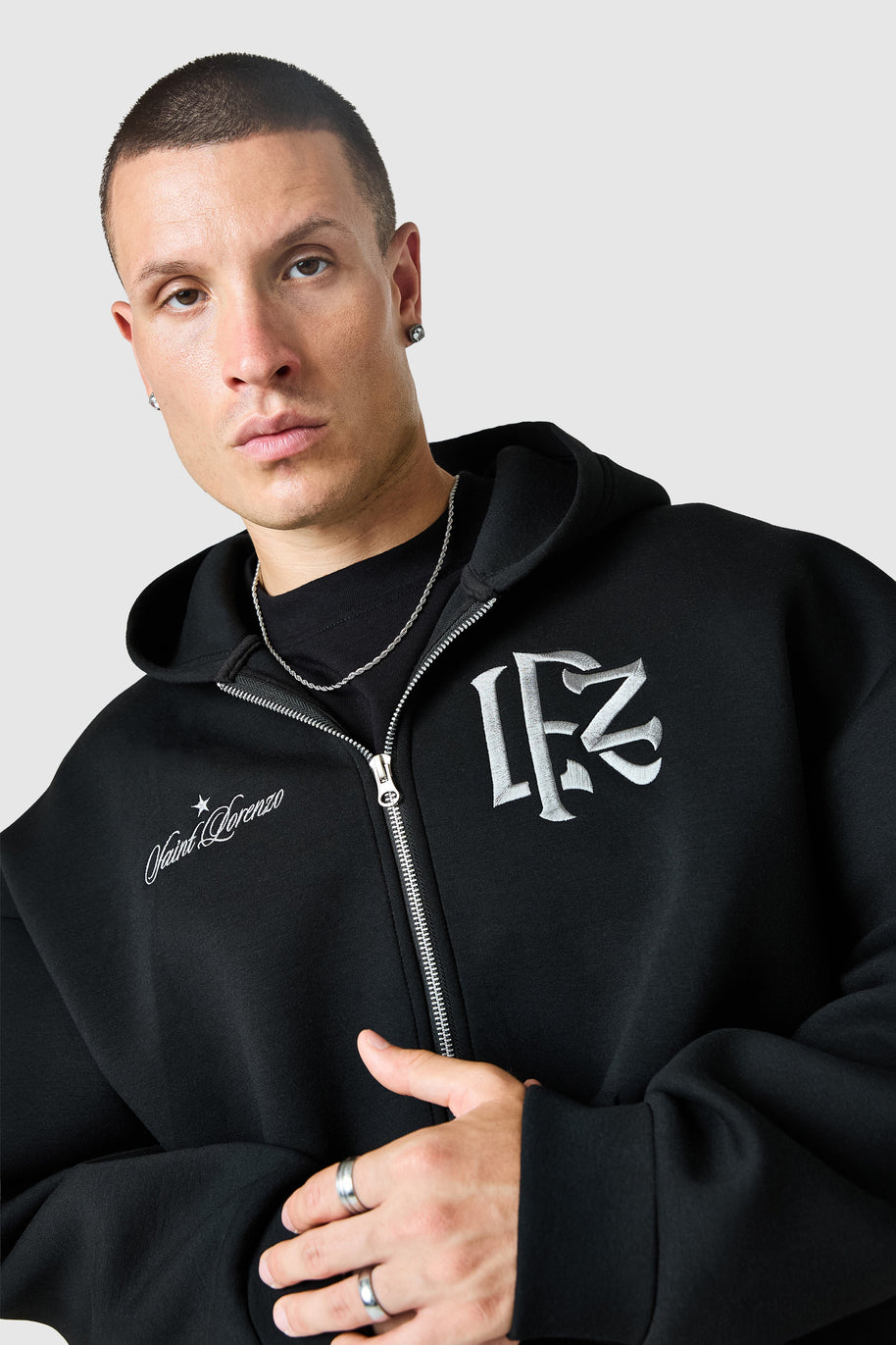 Origin Boxy Scuba Hood Tracksuit - Black