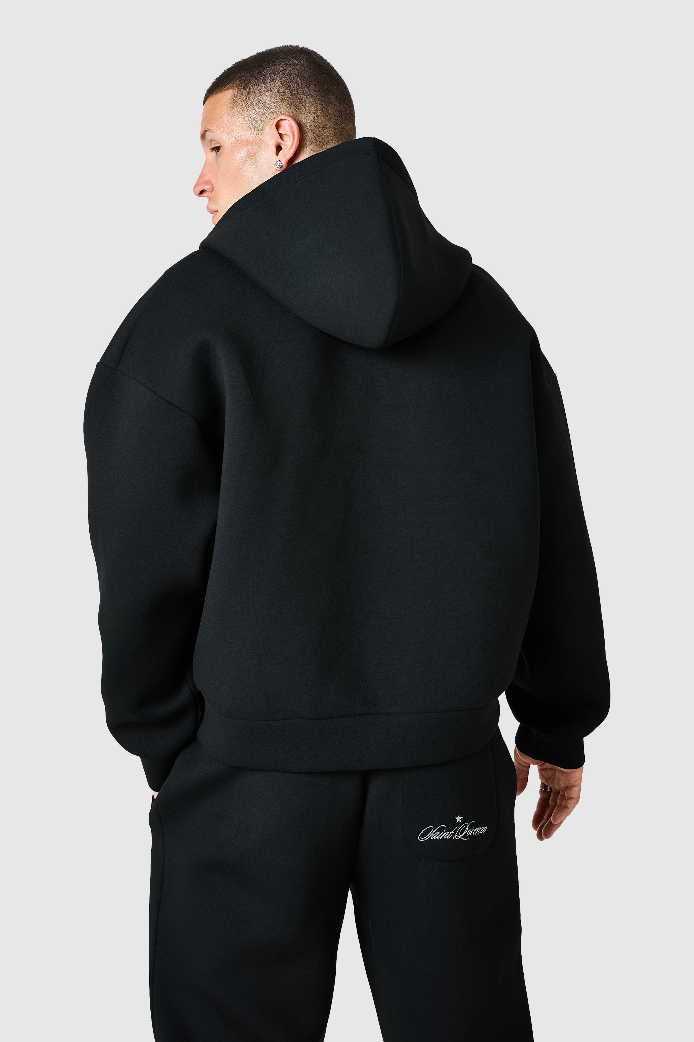 Origin Boxy Scuba Hood Tracksuit - Black