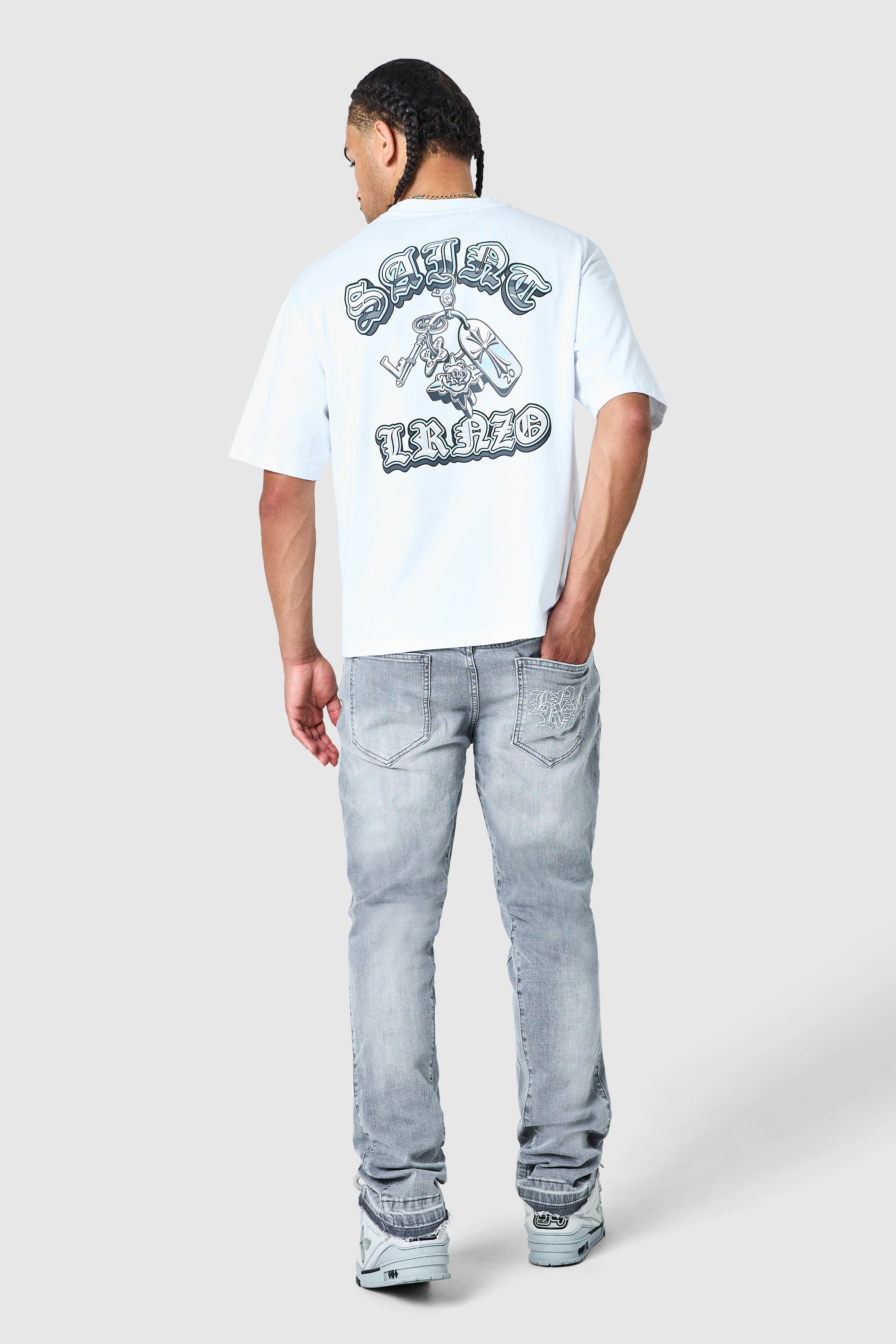 Icon Patch Flare Jean - Light Grey