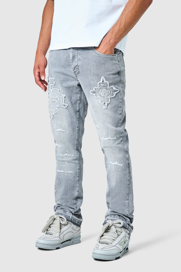 Icon Patch Flare Jean - Light Grey