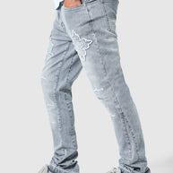 Icon Patch Flare Jean - Light Grey