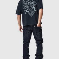 Stacked Jean - Black Stone Wash