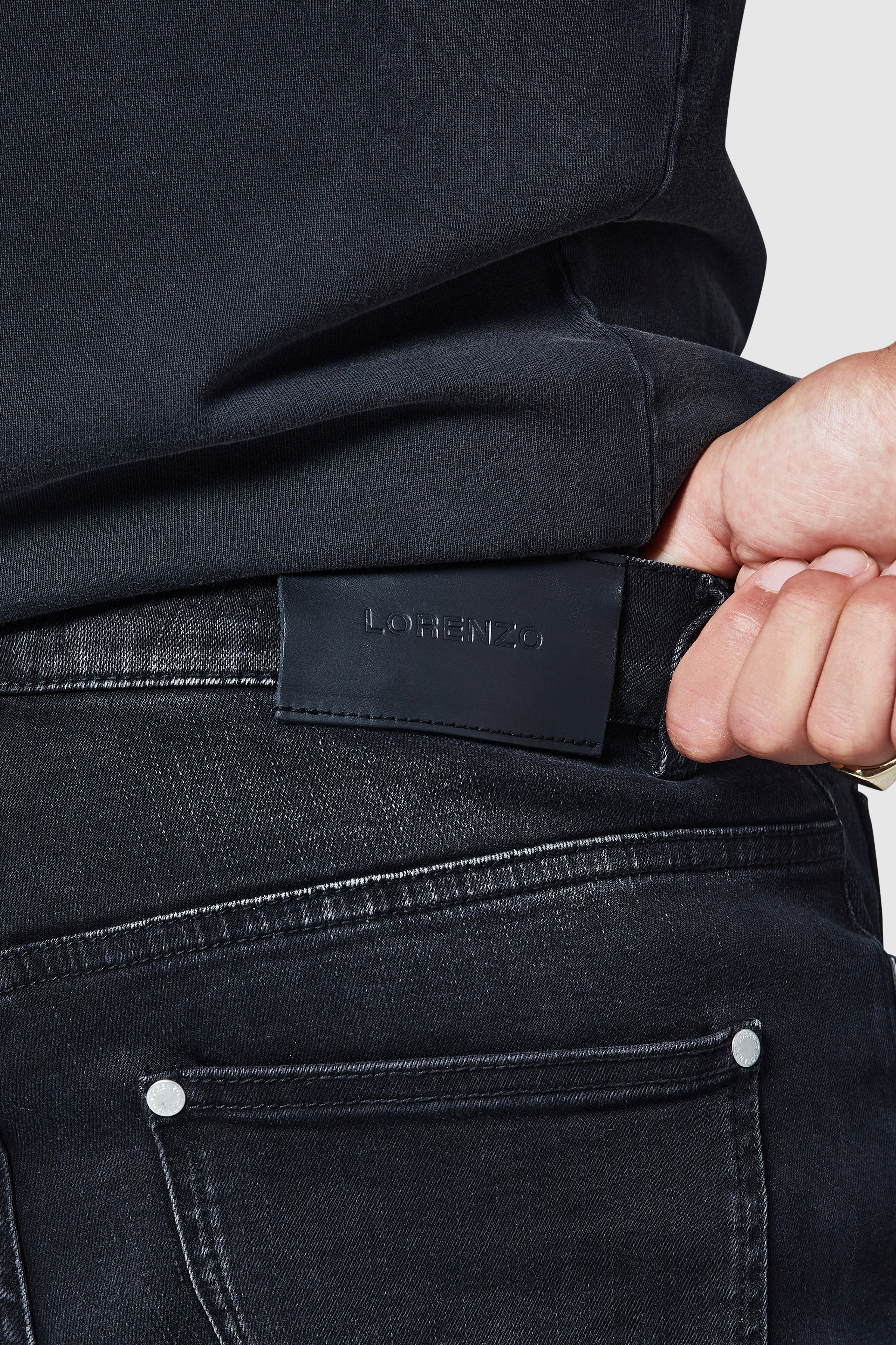 Stacked Jean - Black Stone Wash