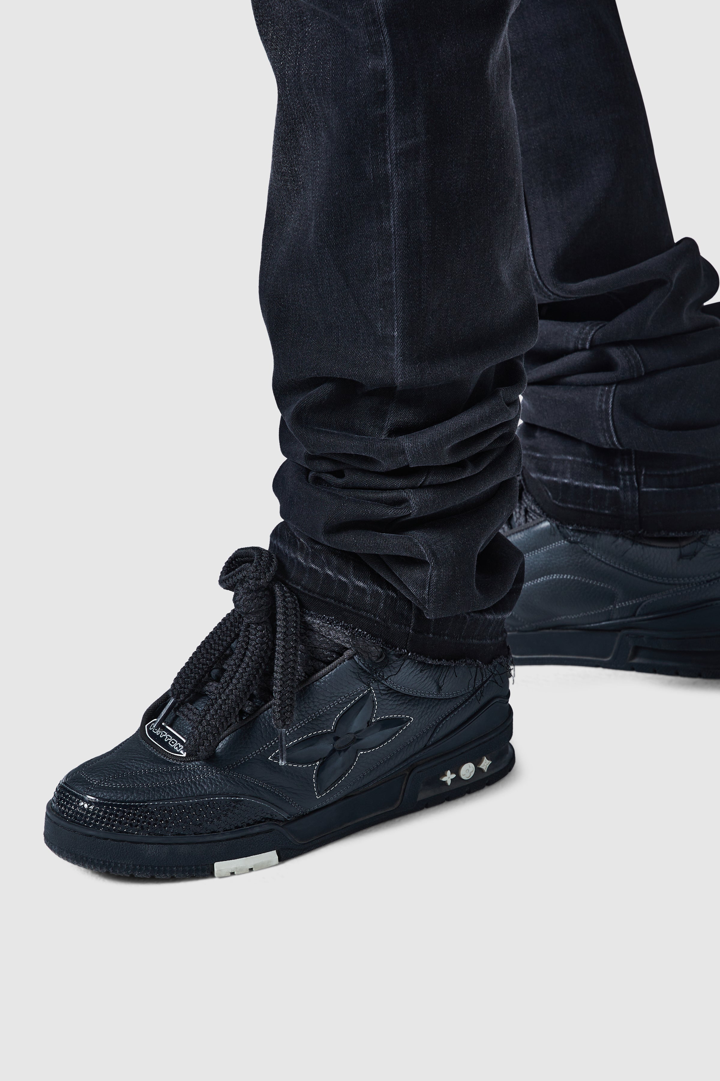 Stacked Jean - Black Stone Wash